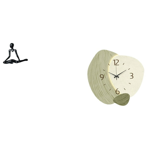 Figura de escritorio,Escultura abstracta de pensador para decoración de oficina y hogar.,Reloj de pared,Reloj de pared silencioso Reloj de pared nórdico Decoración del hogar,Relojes