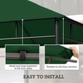 thumbnail image 4 of 10' x 10' Square Gazebo Canopy Replacement UV Protected Top Cover Sun Shade Green, 4 of 7