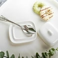 thumbnail image 4 of White Ceramic Reinforced Porcelain Square Shaped European Pure White Ribbon Covered Porcelain Butter Plate Butter Dish Western Hotel Tableware, 4 of 6
