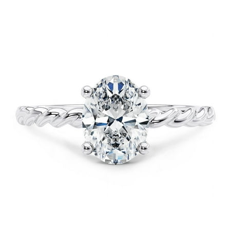 Elegant 2 Ct Oval Cut Moissanite Diamond Solitaire Ring in 925 Sterling Silver for Women