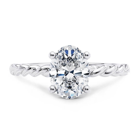 Elegant 2 Ct Oval Cut Moissanite Diamond Solitaire Ring in 925 Sterling Silver for Women