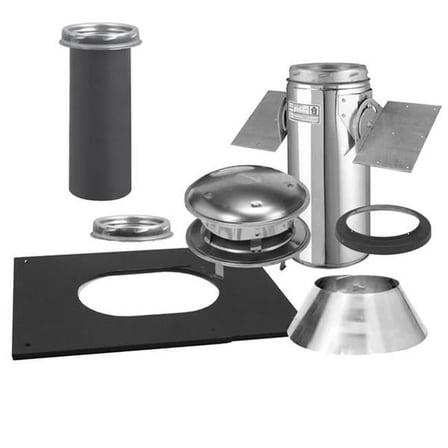 Selkirk Ultra-Temp Pitched Ceiling Support Kit - Stainless Steel - 6 Inch Silver