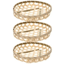 Youliang Wicker Fruit Basket Bread Basket: 3pcs Round Rattan Egg Basket
