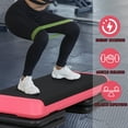 thumbnail image 5 of ZENY 43" Aerobic Step Platform Adjustable Risers 4"- 6"- 8" Exercise Fitness Workout Step, Pink, 5 of 9