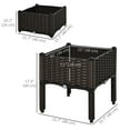 thumbnail image 3 of Outsunny 2 Piece Raised Garden Bed PP Raised Flower Bed Vegetable Herb Grow Box Stand Brown, 3 of 10