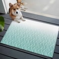 thumbnail image 4 of Gradient Teal Washable Small Entryway Area Rugs 2'x3', Abstract Morocco Teal Curved Lines Low Pile Throw Rug Non-Slip Sturdy Edge Binding Carpet for Front Door Floor Room Entry, 4 of 9