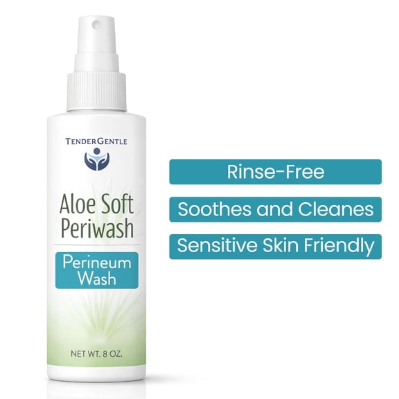 Tender Gentle Perineal Spray - 8 oz Rinse Free Perineum Wash - Peri Wash - Cleanses and Soothes - With Aloe Vera Extract