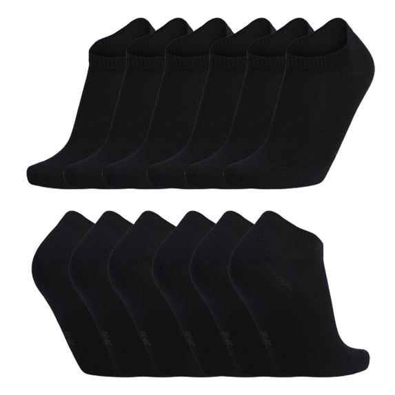 6pcs adult men's and women's thin short tube socks sweat-absorbing breathable running leisure cotton socks sports socks - black