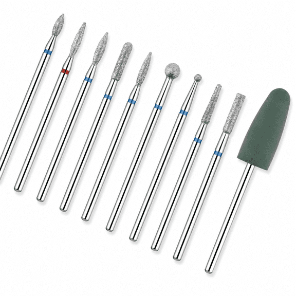 Pawlora 2026 New 10 Pcs Nail Drill Bits Set for Manicure,Professional Russian Manicure Nail Diamond Bits,Cuticle Remover Nail Products for Manicure Pedicure for Home and Nail Salon