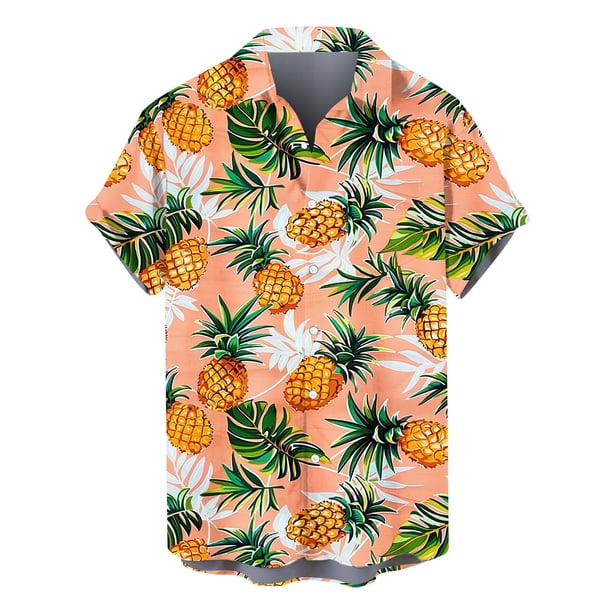 Camisa Hawaiana para los Hombres Impreso Collar de Solapa Camiseta de Manga Corta, Ligero Casual de los Hombres de las Camisas Hawaianas