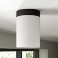 thumbnail image 2 of Evelyn&Zoe 6" Blackened Bronze Metal/Fabric Semi Flush Mount, 2 of 7