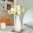 thumbnail image 3 of Artificial Roses, Living Room Decor, Silk Flowers, Table Flowers, Decorative Bouquet, Artificial Roses, Milk White, 3 of 4