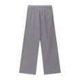 thumbnail image 6 of Gubotare Girls Pants Long Girls Wide Leg Linen Pants High Waisted Flowy Palazzo Pants Kids Lounge Trousers Loose Fit Tween Girls Trendy Clothes (Grey,Size 13-14 Years), 6 of 8