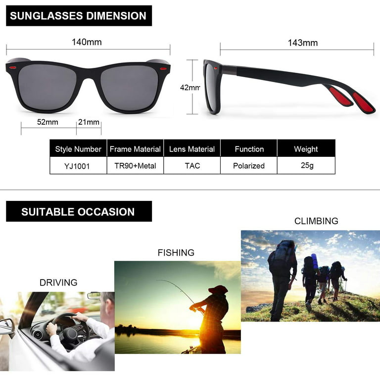 Dovava Polarized Sunglasses Men Womens Sunglasses Polarized UV Protection Mens Sunglasses for Driving & Fishing & Sports UV 400, Adult Unisex, Size