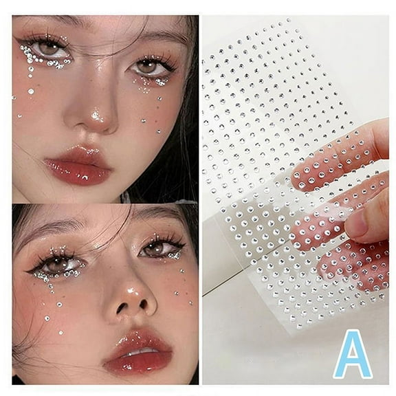 Face Rhinestone Sticker Star Rhinestone Stickers Love Diamond Stickers Beautiful (10pcs)