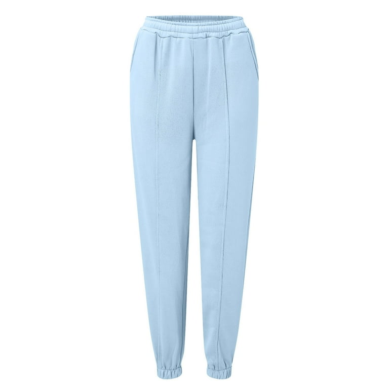 HBFAGFB Womens Sweatpants Comfortable Casual Yoga Running Joggers Pants with Pockets Light Blue Size XL