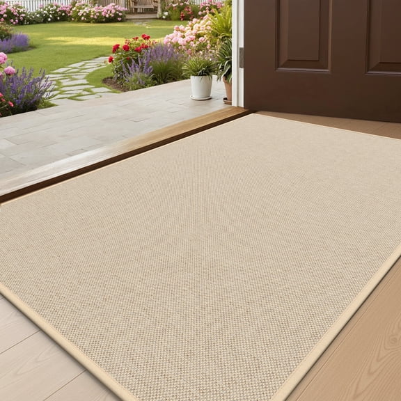 GALMAXS7 Indoor Door Mats for Entryway 20"x32", Non Slip Doormat for Inside,Dirt Trapper,Washable Welcome Mat floor mats for home, Beige