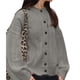 thumbnail image 3 of Cárdigan Abierto para Mujer, con Botones, Larga, Cuello Redondo, Estilo Casual y Holgado, Ideal para Otoño. Gris L, 3 of 9