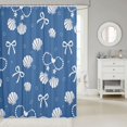 thumbnail image 2 of Manfei Marine Shell Bowknot Shower Curtain 72Wx78L,Pearl Heart Bath Curtain, 2 of 5