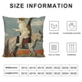 thumbnail image 5 of Qinduosi Throw Pillow Cover The Cat Riding a Horse is in The Desert Among Cacti Decorative Pillowcase Square Throw Pillow Case Home Couch Decor Cushion Cover White, 5 of 5