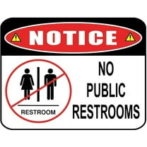 PCSCP Notice No Public Restroom 11.5" x 9" Laminated Sign, 1 Count