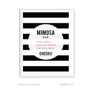 Prestige Mimosa Bar Supplies Kit - Brunch Decorations w/Mimosa or Momosa Banner, Floral Bubbly Bar Sign, Bridal Shower Decorations, Pink Blue Baby