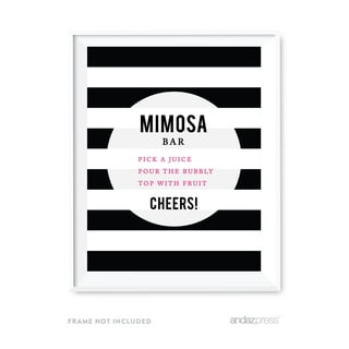 PRESTIGE Mimosa Bar Supplies Kit - Brunch Decorations w/Mimosa or Momosa  Banner, Floral Bubbly Bar Sign, Bridal Shower Decorations, Pink Blue Baby