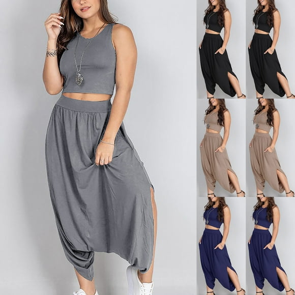 Tidyack,Solid Color Women's Suit, Casual Two-Piece Waist Suit, 100% Cotton Material, Fashionable Design, For Office/Travel, Lightweight Comfort, Summer Fashion, Daily Wear, Trendy Style