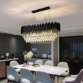 thumbnail image 2 of Black K9 Crystal Chandelier,13 Lights Rectangular Luxury Ceiling Hanging Lighting for Living  Kitchen Island (L48''-13 Lights) My Lux Decor Round, 2 of 4