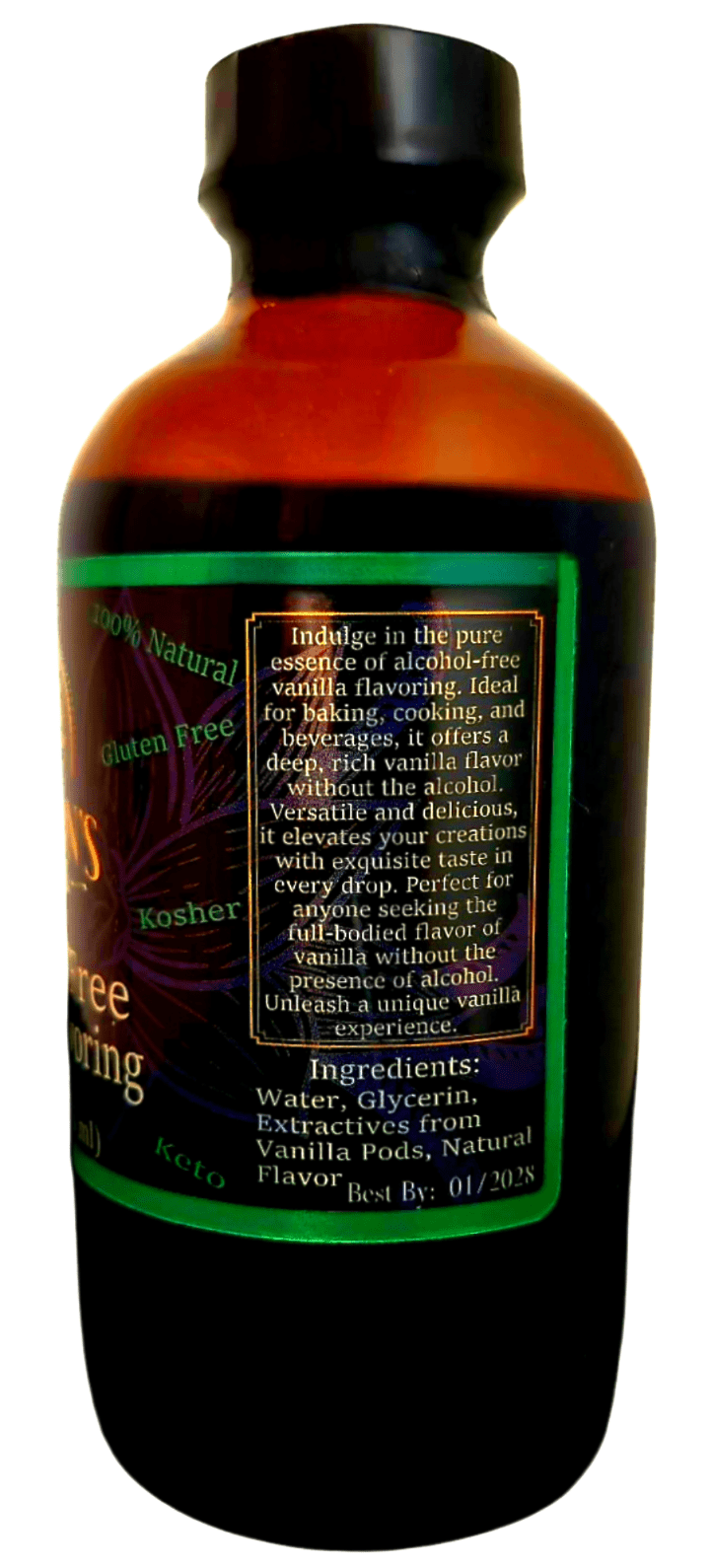 Hanson's Vanilla Co. - Alcohol-Free Vanilla Flavoring - 8 oz (Gluten-Free)