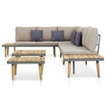 thumbnail image 4 of vidaXL Solid Acacia Wood Garden Lounge Set 4/5/7 Pieces Outdoor Multi Colors, 4 of 6