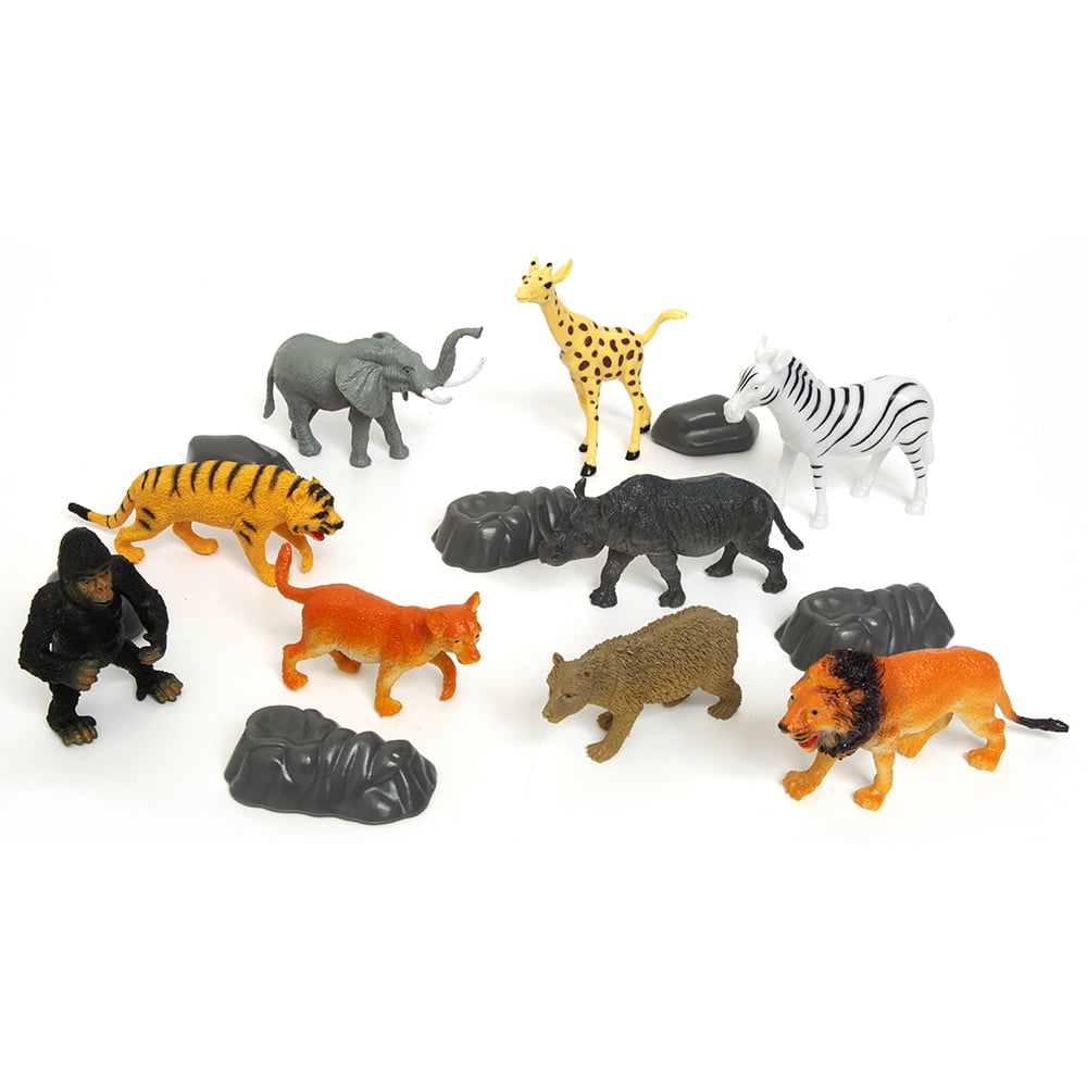 Zoo Troop Big Bucket of Safari Life – 40-Piece Novelty Toy Set for Kids Ages 3+