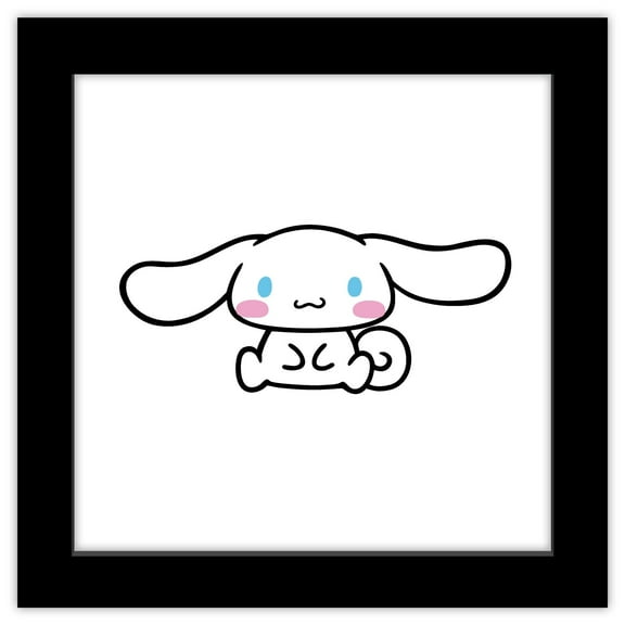 Gallery Pops Sanrio Cinnamoroll - Cinnamoroll Character Portrait Wall Art, Black Framed Version, 12" x 12"