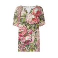 thumbnail image 5 of Fiudx Tops para Mujer Blusa de Manga Corta Estampada a La Moda para Mujer, Blusas Informales con Cuello En V, 5 of 5