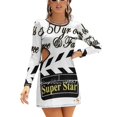 thumbnail image 1 of Parrot Feathers Sweetheart Knot Flared Dress Fashion Design Large Size Loose Dress, 1 of 5