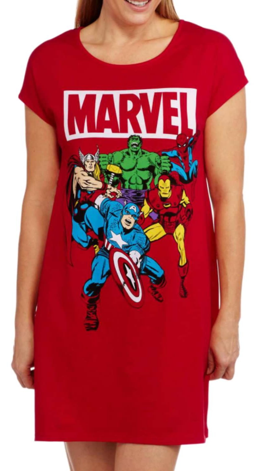 Marvel Marvel Comics Womens Super Heroes Red Sleep Shirt