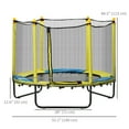 thumbnail image 3 of Qaba Kids Trampoline, Indoor Outdoor Trampoline with Enclosure Net, Yellow, 3 of 10