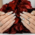 thumbnail image 4 of Hypnaughty 24 Pcs Jewels Rhinestone and Glitter Nude Luxury Coffin Press on Nails with Design and Glue Long and Extra Long Fake Nails Nude Glitter Ombre Design with Rhinestones, 4 of 6