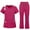 Hot Pink, variant on Resivox Scrubs for Women Set Plus Size Scrub Joggers Stretchy V-Neck Yoga Scrub Pants and Tops Medical Scrub Sets Nursing Uniforms Scrubs for Tall Women White M