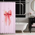 thumbnail image 3 of Erosebridal Glam Satin Bow Ribbon Shower Curtain 72Wx84L for Girls, Romantic Floral Print Waterproof Bathroom Shower Curtain, 3 of 5