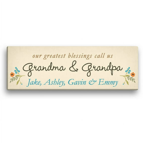 Personalized Our Greatest Blessings 6" x 18 Canvas