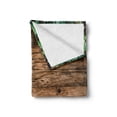thumbnail image 2 of Harvest Soft Flannel Fleece Blanket, Vegetables on Wooden Table Healthy Options Organic Food Herbs and Spices Seasonal, Cozy Plush for Indoor and Outdoor Use, 50" x 70", Brown Green, by Ambesonne, 2 of 6