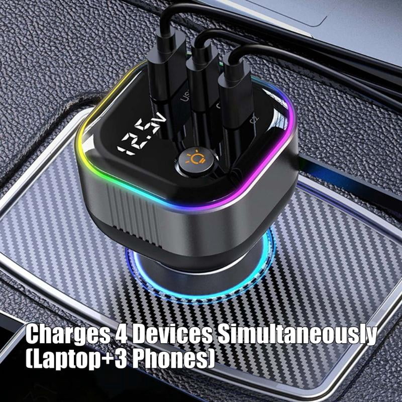 CEORPER Fast Charging Adapter USB C Car Charger Including Retractable Cable Safety