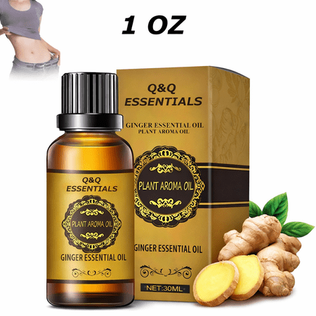 Q&Q ESSENTIALS Ginger Massage Oil Blend – Warming Body & Skin Oil with Jojoba – For Massage & Topical Use (1 oz)