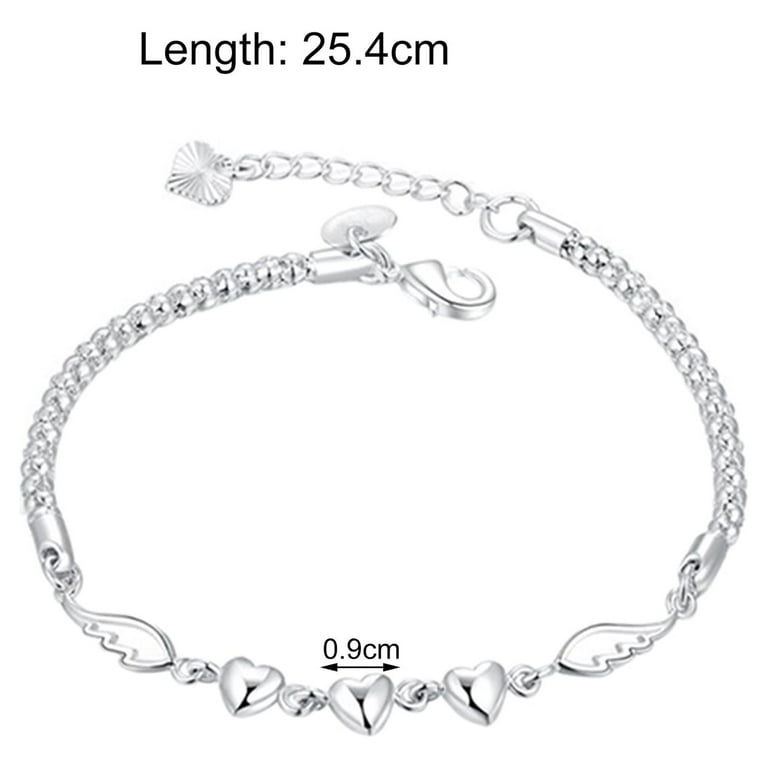  Dicomeng Charm Bracelets for Women Sterling Silver Bracelets  for Women Lady's Pendent Charm Cuff Bracelets for Teen Girls Silver  Jewelry: Clothing, Shoes & Jewelry