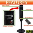 thumbnail image 3 of Mighty Power Oscillating Pedestal Tower Heater, Black, 34 Inches, 1500 Watts, 3 of 7