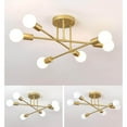 thumbnail image 4 of Modern Ceiling Light Matte Black Finish Retro modern gold Look 6-Light Gold, 4 of 9