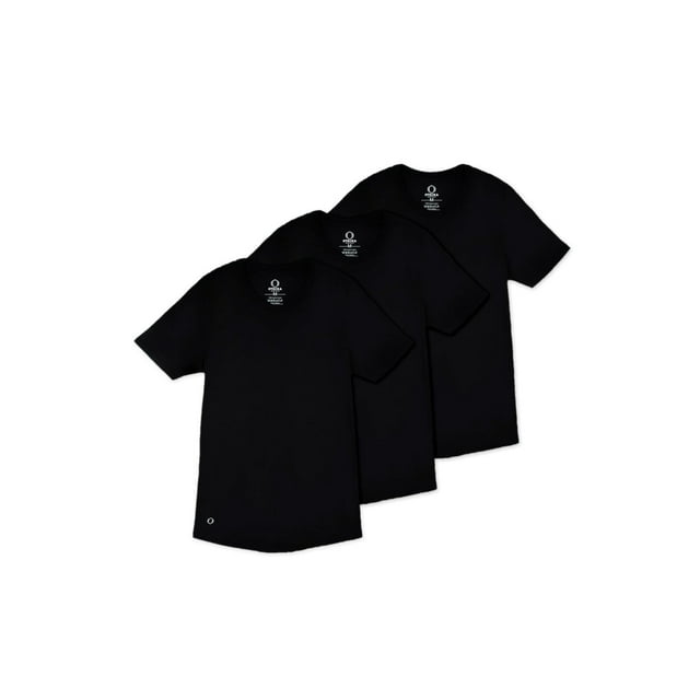 OTECKA Femmes Supima Coton Col Rond T-Shirt Classique-Fit Col Rond avec Évacuation de l'Humidité -3 Packs