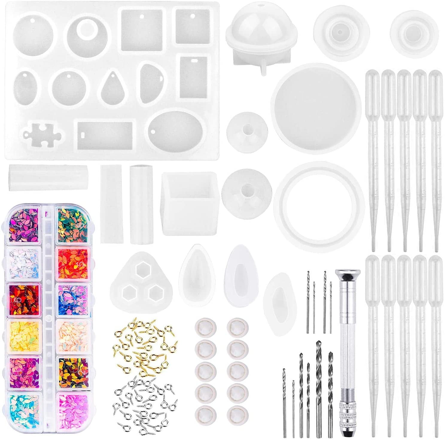 DIY Crystal UV Epoxy Resin Silicone Mold Pendant Jewelry Making Tool Ring Mould 