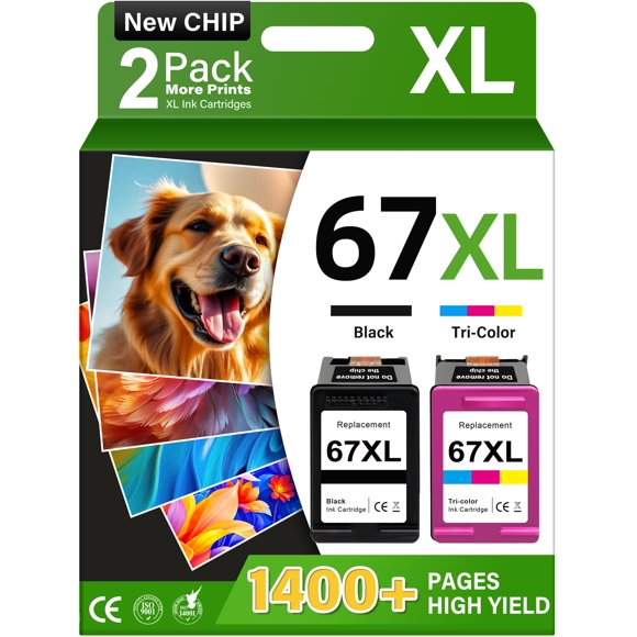 TOKYOINK Cartouches d'Encre 67TG Compatibles pour HP67 HP Encre 67 Noir/couleur Paquet Combiné Compatible pour DeskJet 2855e 2827e 2800e 4255e 2755e 2700e 2852e 27